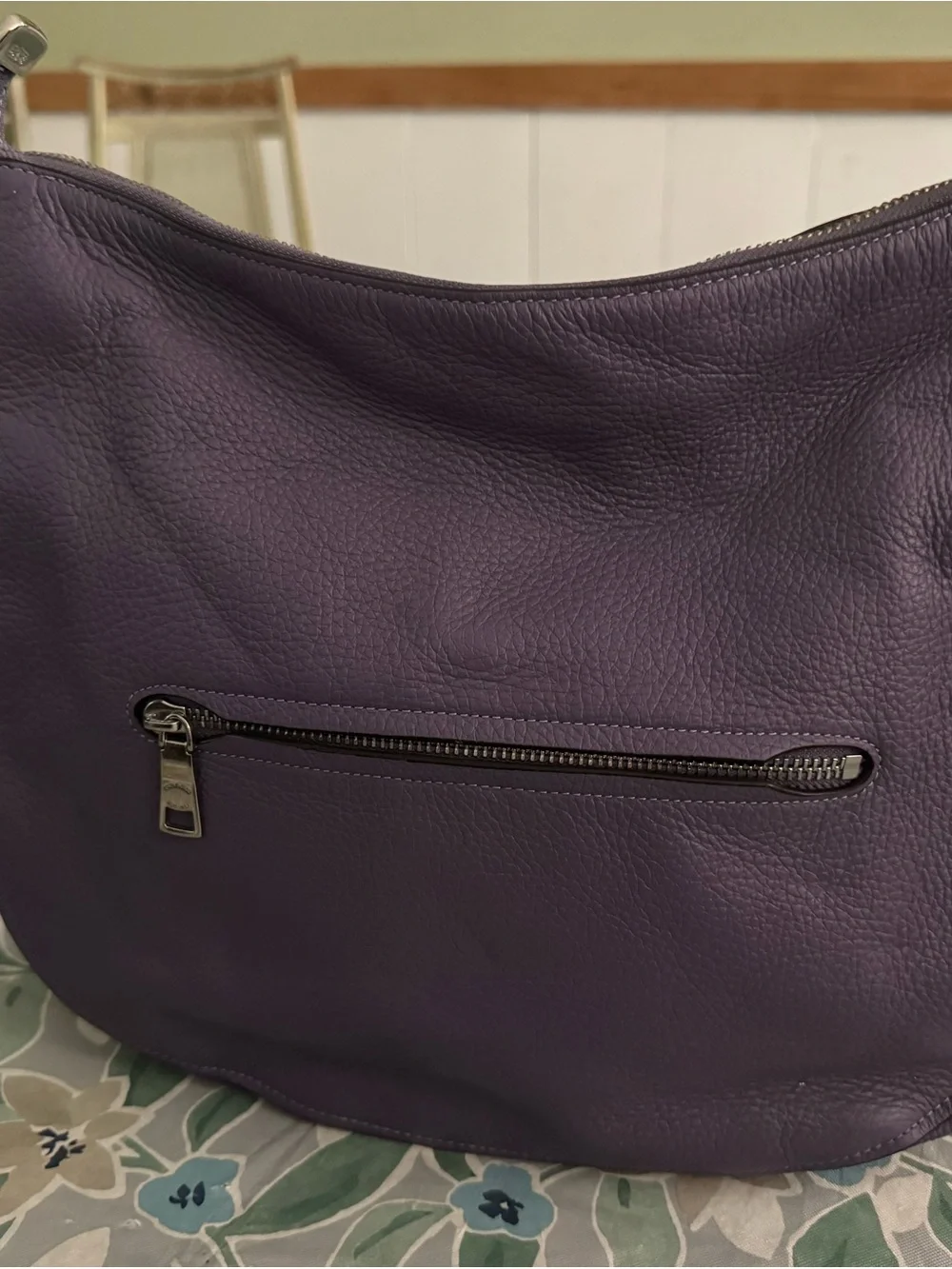 Coach Purple Pebbled Leather Shoulder Hobo - Picture 2 of 7